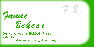 fanni bekesi business card