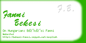 fanni bekesi business card